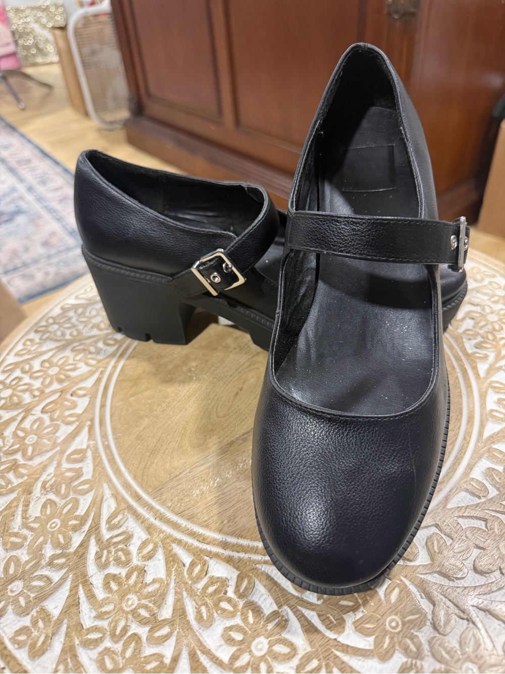 Dolce Vita Black Mary Jane Block Heel Shoes